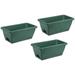 Uxcell 14.1 x6.7 x5.3 Rectangular Window Box Planter Plastic Pots with Tray Dark Green 3 Pack