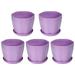 Uxcell 8 Inch Plastic Plant Pots Flower Planters with Drainage Holes and Saucer Purple 5 Pack