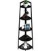 Fairnull WTZ Corner Shelf 70 Inch Tall Bookshelf 5- Tier Industrial Corner Bookcase Corner Ladder Shelf Small Bookshelf Rustic Bamboo Stand for Living Room Kitchen Home Office Black