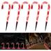 Christmas Candy Cane Lights 15inch Set of 5 Solar Powered Candy Canes Christmas Pathway Lights Outdoor-Candy Cane Christmas Decorations Outdoor for Holidays Lighting up Sidewalk Yard