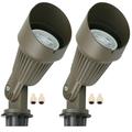 4W Landscape Spotlights (2-Pack) | Low Voltage Outdoor Spot Lights - 12V 3000K Outdoor LED Spotlight | Landscape Spotlight for House Lighting Tree Lighting | MR16 4W LED Bulb (Bronze)