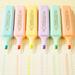 Warkul 6Pcs/Set Candy Color Highlighter Chisel Top - Quick Drying Students Fluorescent Marker Pen Portable No Bleed School Office Supplies