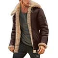 YUHAOTIN Camo Jacket Hunting Jacket for Men Men Autumn and Winter Plus Size Winter Coat Lapel Collar Long Sleeve Padded Leather Jacket Vintage Thicken Coat Sheepskin Jacket