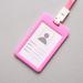 Nomeni Id Badge Holders Clearance! Portable Colorful Employee Plastic Id Card Holder Name Tag Lanyard Neck Strap Passport Holder Pink