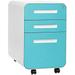 YPZBBOOM Laura Davidson Stockpile 3-Drawer File Cabinet for Home Office Commercial- Size Blue Faceplate