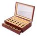 23 Slots Wooden Pen Display Box 23 Pens Storage Fountain Pen Collector Case with Glass Window Large Organizer Box Wood Storage Collection with Drawer Gifts for Man Father Boyfriend Husband