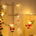 Ozmmyan 2 Meters 10 Lights LED Santa Claus Snowflake Light String Window Decorations String Lights Up to 35% off