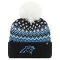 Women's '47 Black Carolina Panthers Elsa Cuffed Pom Knit with Hat