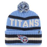 Men's '47 Light Blue Tennessee Titans Bering Cuffed Knit Hat with Pom