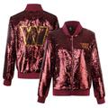 Women's Cuce Burgundy Washington Commanders Sequin Full-Zip Jacket