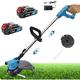 Electric strimmers, Cordless Grass Line Trimmer Strimmer+1 Replacement Spool (with line)+2x3000mAh Battery +Charger, for Garden Cutting Weeds Flower