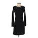 INC International Concepts Casual Dress - Sweater Dress: Black Dresses - Women's Size P