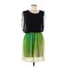 Charlie Jade Casual Dress - Mini Scoop Neck Sleeveless: Green Solid Dresses - Women's Size Medium