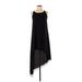 BCBGMAXAZRIA Casual Dress - Midi Scoop Neck Sleeveless: Black Solid Dresses - Women's Size X-Small