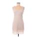 Zara W&B Collection Casual Dress - Mini V-Neck Sleeveless: Pink Solid Dresses - Women's Size Medium