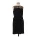 Ann Taylor LOFT Cocktail Dress - Sheath High Neck Sleeveless: Black Solid Dresses - Women's Size 6