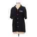 Brooklyn Cloth Mfg. Co. Short Sleeve Button Down Shirt: Black Tops - Women's Size Small