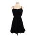 Xhilaration Casual Dress - Mini: Black Solid Dresses - Women's Size Medium