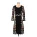 North Style Casual Dress - A-Line Scoop Neck 3/4 sleeves: Black Dresses - Women's Size Small