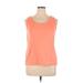 Lands' End Sleeveless T-Shirt: Orange Solid Tops - Women's Size X-Large