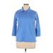 Lands' End Long Sleeve Polo Shirt: Blue Tops - Women's Size X-Large