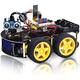 KEYESTUDIO Smart Robot Car Kit for Arduino IDE with UN0 Board, Line Tracking Module, Ultrasonic Sensor, IR Module Robotic Kit