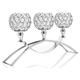 Silver Crystal Candle Holders Candelabra Ornaments with 3 Arms for Wedding Dining Coffee Table Decor (Silver)