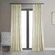 HPD Half Price Drapes Velvet Blackout Curtains/Drapes - 108 Inches Long 1 Panel Blackout Curtain Signature Pleated for living Room & Bedroom - 25W X 108L, Alabaster Beige