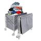 mosegor Laundry Trolley Folding Laundry Cart Commercial Laundry Basket with Wheels Rolling Industrial Laundry Hamper Heavy Duty Laundry Basket on Wheels for Hotel Laundry Room Dirty Clothes Grey
