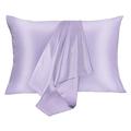 JOGJUE Silk Pillowcase for Hair and Skin 2 Pack 100% Mulberry Silk Bed Pillowcase Hypoallergenic Soft Breathable Both Sides Silk Pillow Case with Hidden Zipper, Pillow Cases (Standard, Light Purple)
