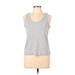 Ann Taylor LOFT Tank Top Gray V Neck Tops - Women's Size Large