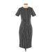 Banana Republic Casual Dress - Midi: Black Stripes Dresses - Women's Size 4