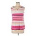 Calvin Klein Sleeveless Blouse: Pink Stripes Tops - Women's Size Medium