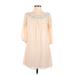 Brigitte Bailey Casual Dress - Mini: Ivory Solid Dresses - Women's Size X-Small