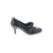 Poetic License Heels: Black Print Shoes - Women's Size 6 1/2 - Round Toe