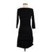 Susana Monaco Casual Dress - Sheath: Black Solid Dresses - Women's Size X-Small