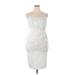Shein Casual Dress - Bodycon Scoop Neck Sleeveless: White Print Dresses - Women's Size 2X