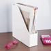 mDesign Plastic Slim File Folder Storage Organizer w/ Handle in White | 10.7 H x 3 W x 10 D in | Wayfair 3506MDO