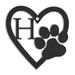 The Holiday Aisle® Metal Pawprint Heart Monogram Holiday Shaped Ornament Metal in Black | 4 H x 4 W x 0.05 D in | Wayfair