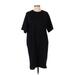 H&M Casual Dress - Shift Crew Neck Short sleeves: Black Solid Dresses - Women's Size Small
