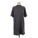 Universal Thread Casual Dress - Shift Mock Short sleeves: Gray Print Dresses - Women's Size Large