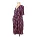 Motherhood Casual Dress - Sheath: Burgundy Dresses - Women's Size Small Maternity