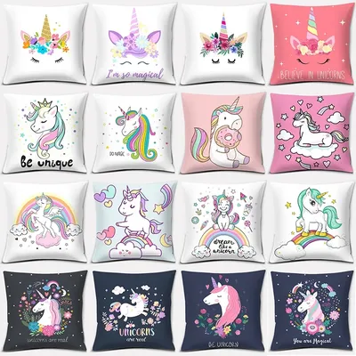 Niedliche Einhorn Sammlung Kissen Geschenk Home Office Dekoration Kissen Schlafzimmer Sofa Auto Image