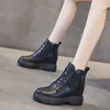 Echtes Leder Stiefeletten Für Frauen Herbst Winter Schuhe Casual Versteckte Ferse Damen Ankle Boot Frauen Kurze Plüsch Winter Stiefel