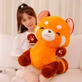 New 1pc 23cm-60cm Stuffed Anime Figure Doll Turned Red Panda Plushie Doll Fluffy Hair Red Raccoon