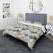 Designart "Grey And White Mosaic Tiles" Green Modern Bedding Cover Set With 2 Shams