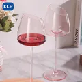 KLP Wine Glass Set (2 or 4 Pieces) Pink Wine Glasses Premium Value Lead-Free Glass Crystal Wine