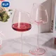 KLP Wine Glass Set (2 or 4 Pieces) Pink Wine Glasses Premium Value Lead-Free Glass Crystal Wine