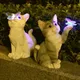 Outdoor Cat Sculpture Figurine Pendant Garden LED Solar Lights Cute Cat Animal Statue Sculptures