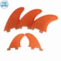 UPSURF FCS Fin M+GL Size Orange/Blue Tri-quad fin 5pcs per set Fibreglass Fins Double Tabs Surfboard